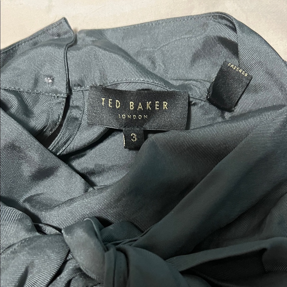 Ted Baker Slate Gray Long-Sleeve Bow Tie Blouse - Picture 2 of 2